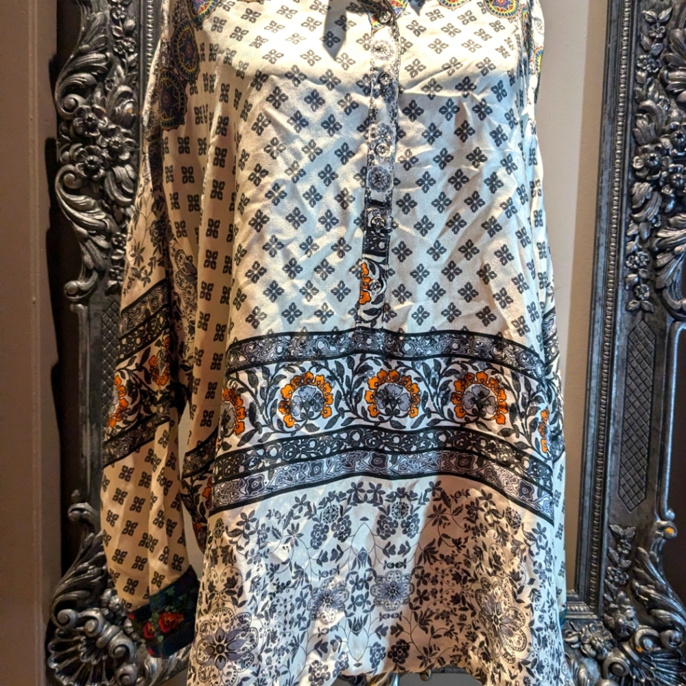 Johnny Was Boho Silk shirt